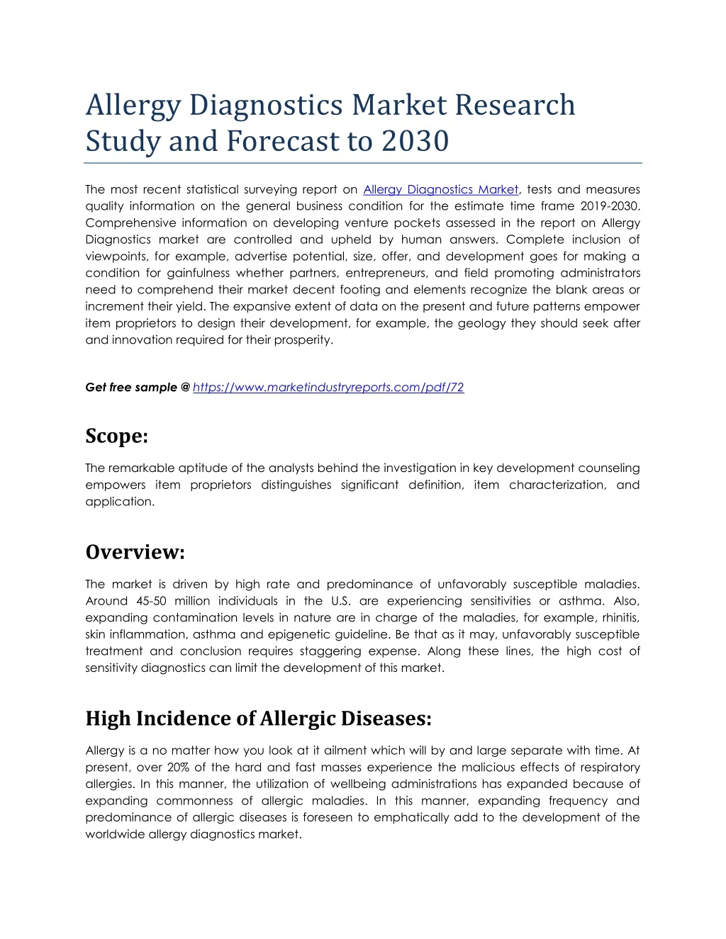 allergy diagnostics market research study