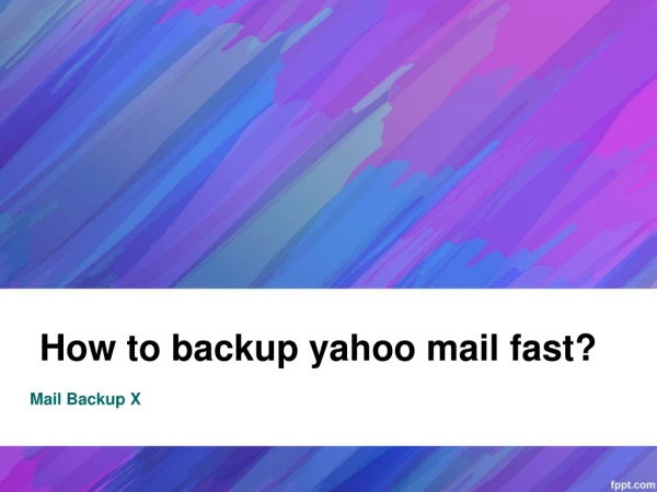 Backup Yahoo Mail