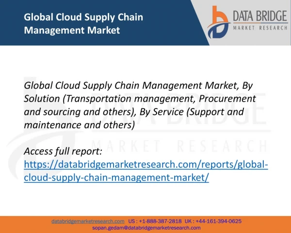 Global Cloud Supply Chain Management Market –Industry Trends and Forecast to 2025