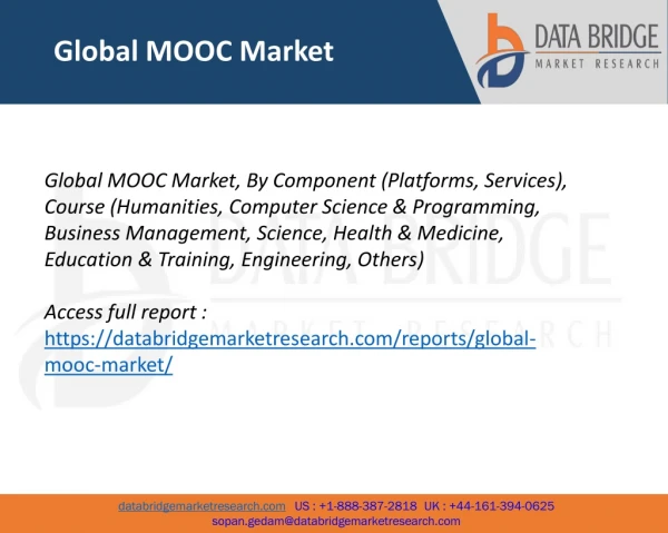 Global MOOC Market – Industry Trends and Forecast to 2026