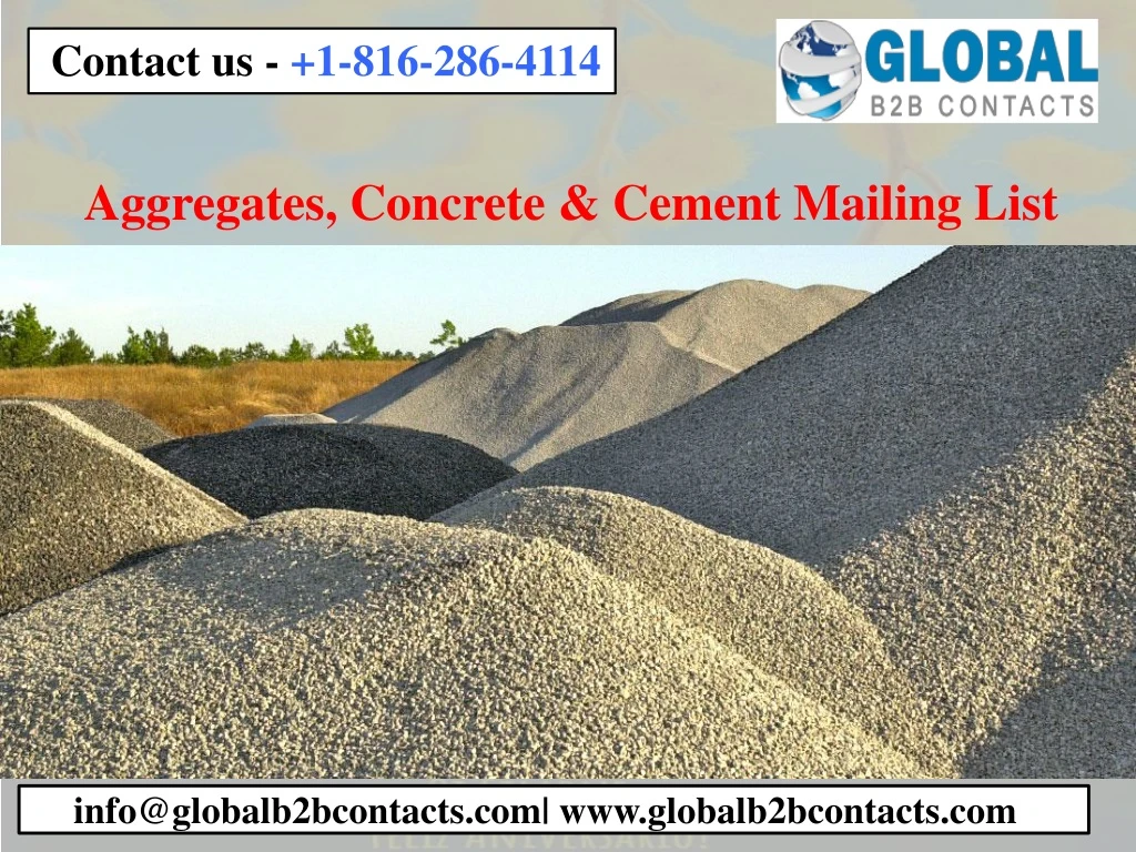 aggregates concrete cement mailing list