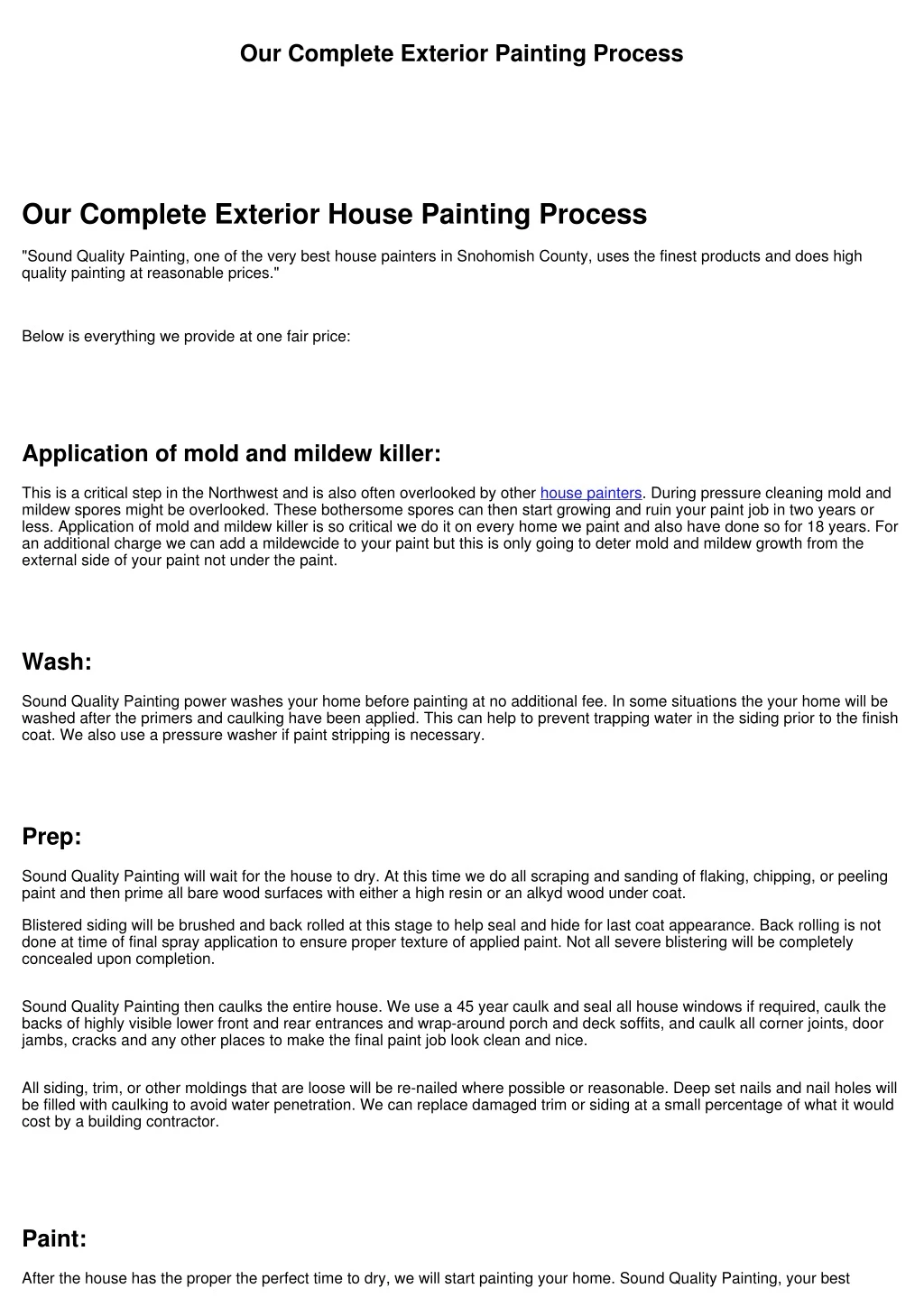our complete exterior painting process