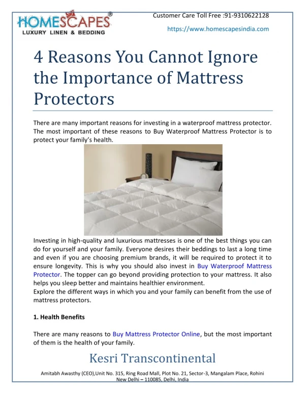 4 Reasons You Cannot Ignore The Importance Of Mattress Protectors