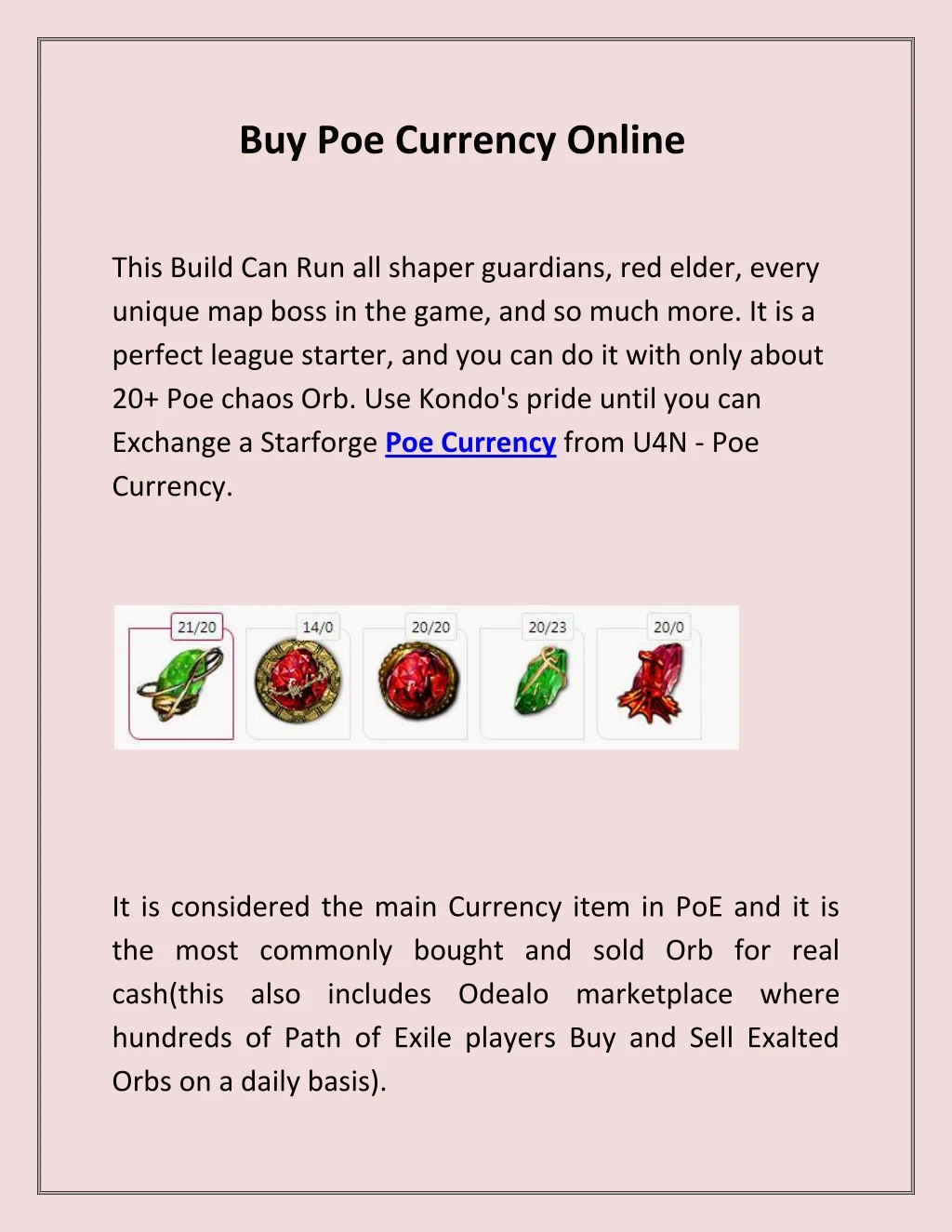 buy poe currency online