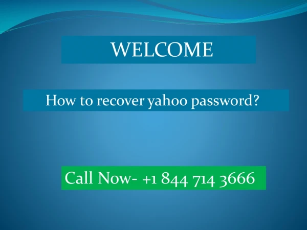 How to recover yahoo password?
