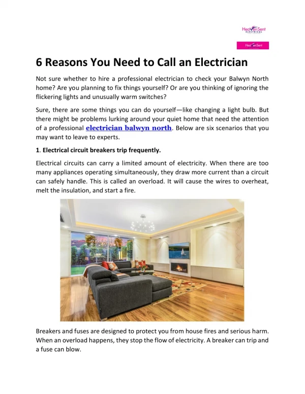 6 Reasons You Need to Call an Electrician