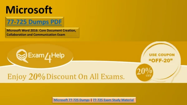 Latest Microsoft 77-725 Exam Dumps - Microsoft 77-725