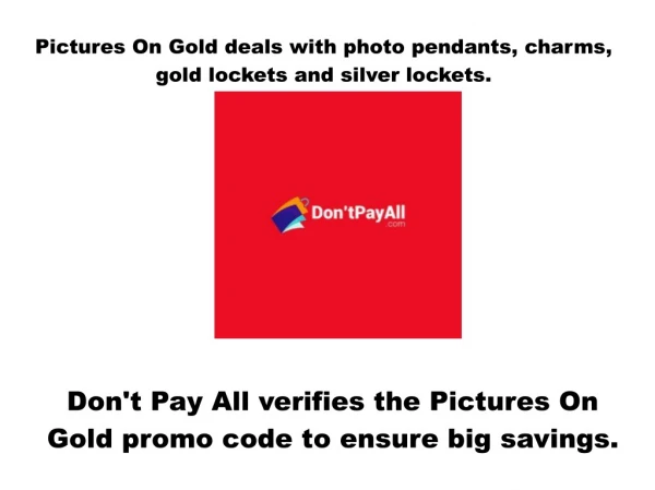 Get Surprising Discount with Pictures On Gold Promo Code