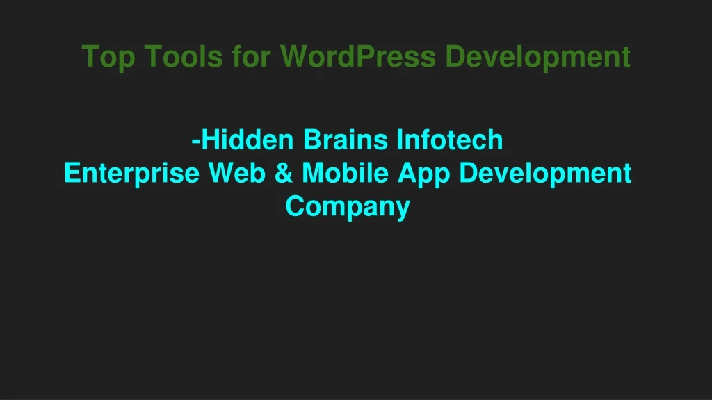top tools for wordpress development