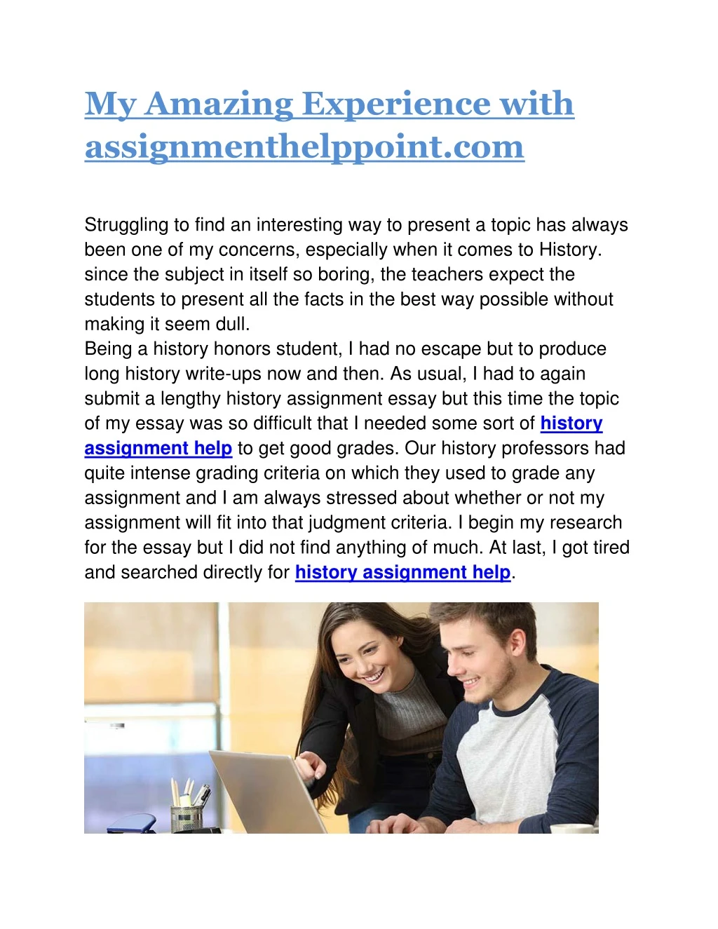 my amazing experience with assignmenthelppoint