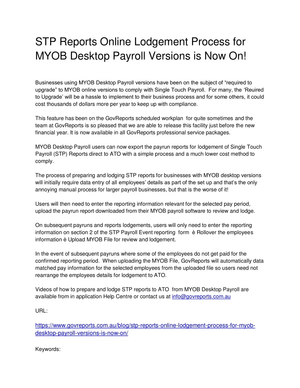 stp reports online lodgement process for myob