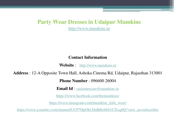 Party Wear Dresses For Kids in Udaipur
