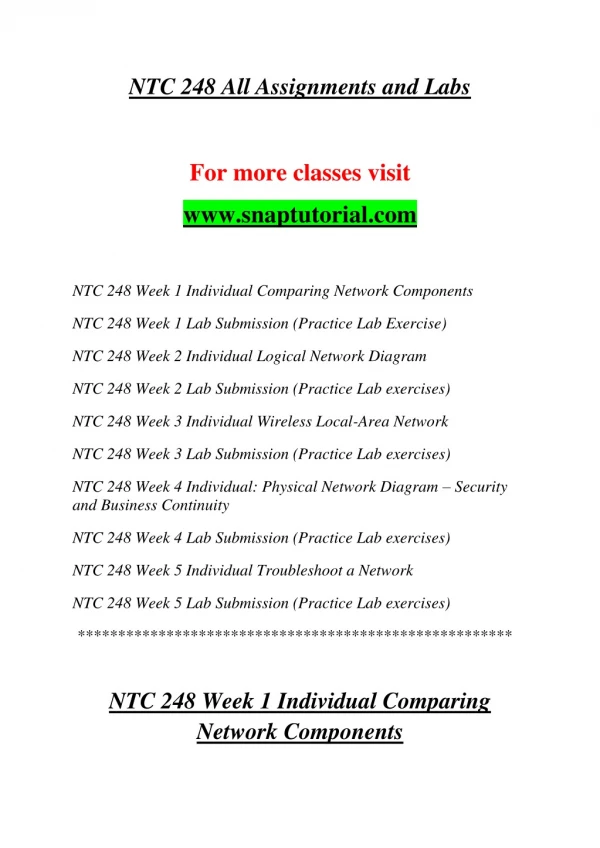 NTC 248 Exceptional Education - snaptutorial.com