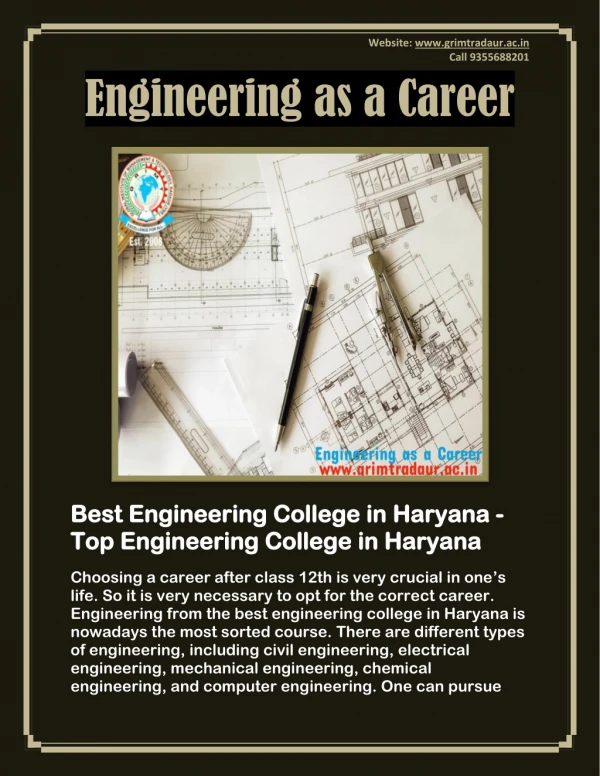 Best Engineering College in Haryana - Engineering as a Career