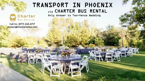 Transport in Phoenix via Charter Bus Rental Only Answer to Two-Venue Wedding