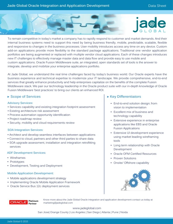 Jade Global Oracle Integration and Application Development