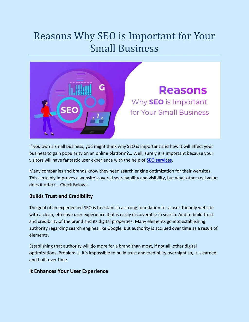reasons why seo is important for your small