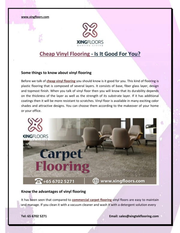 Cheap Vinyl Flooring - Is It Good For You?