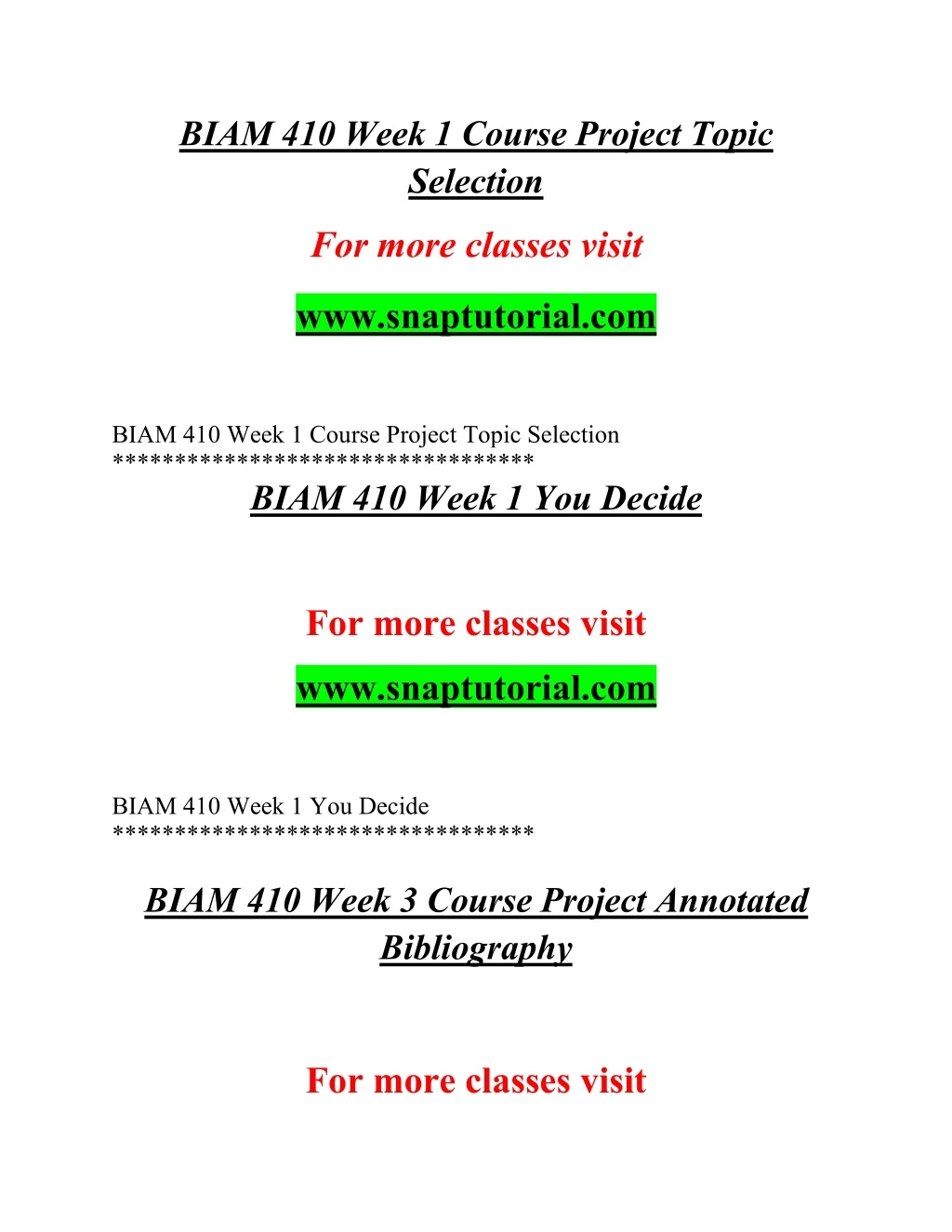 biam 410 week 1 course project topic selection