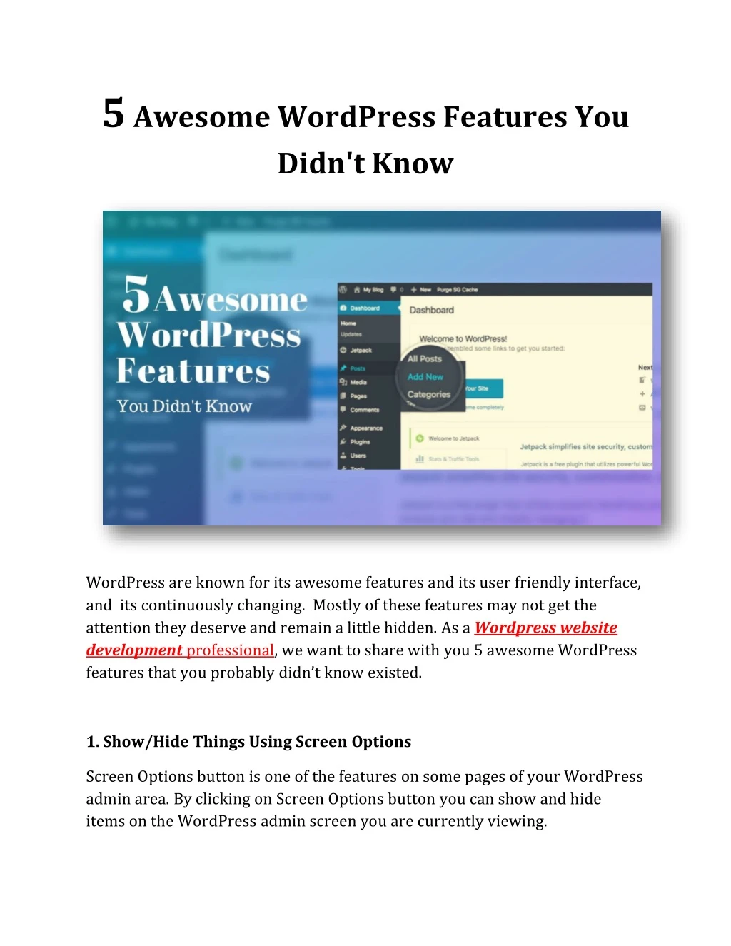 5 awesome wordpress features you didn t know