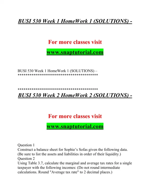 BUSI 530 EXceptional Education/snaptutorial.COM