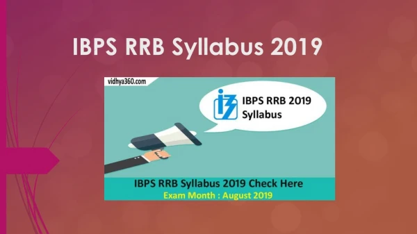 Download IBPS RRB Syllabus 2019, Office Assistant Exam Syllabus Pdf