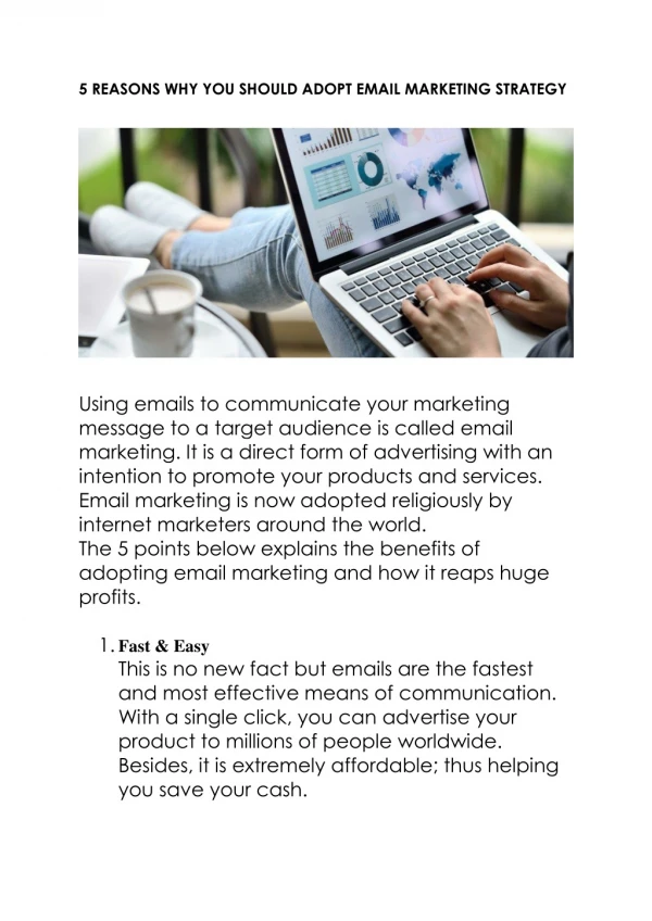 5 REASONS WHY YOU SHOULD ADOPT EMAIL MARKETING STRATEGY