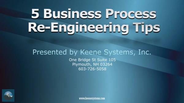 5 Business Process Re-Engineering Tips