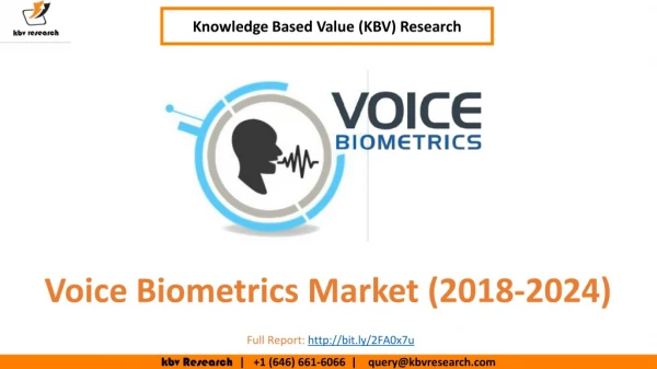 Voice Biometrics Market to reach a market size of $2.7 billion by 2024- KBV Research