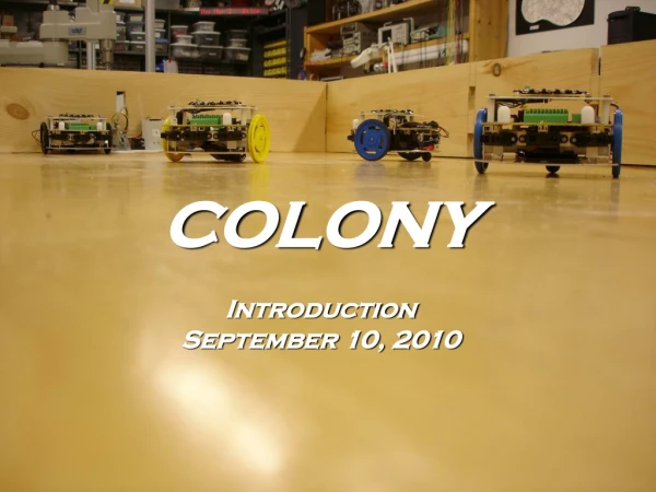 COLONY Introduction September 10, 2010