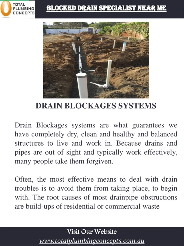 Blocked Drain Specialist Near Me