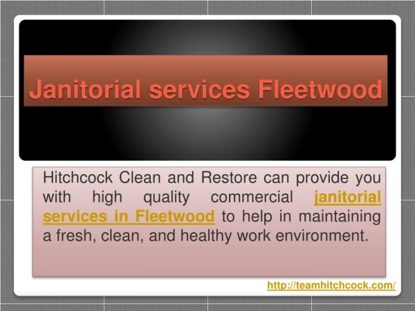 Janitorial services Fleetwood