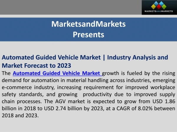 Automated Guided Vehicle Market | Industry Analysis and Market Forecast to 2023