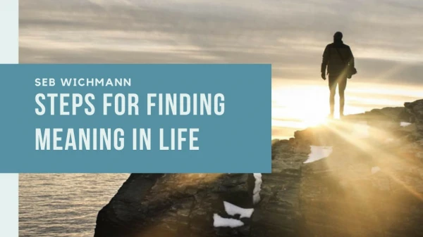 Steps for Finding Meaning in Life From Seb Wichmann