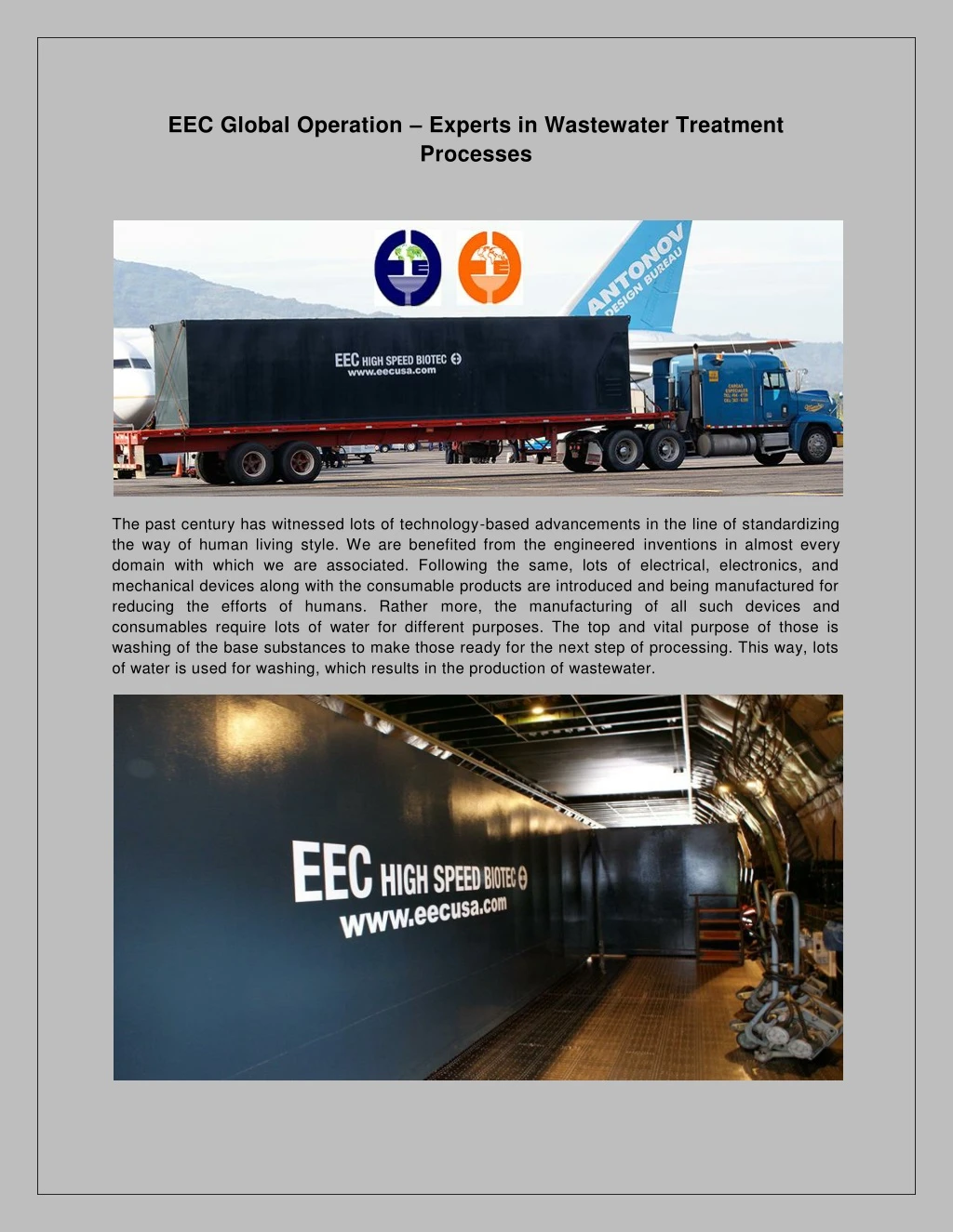 eec global operation experts in wastewater