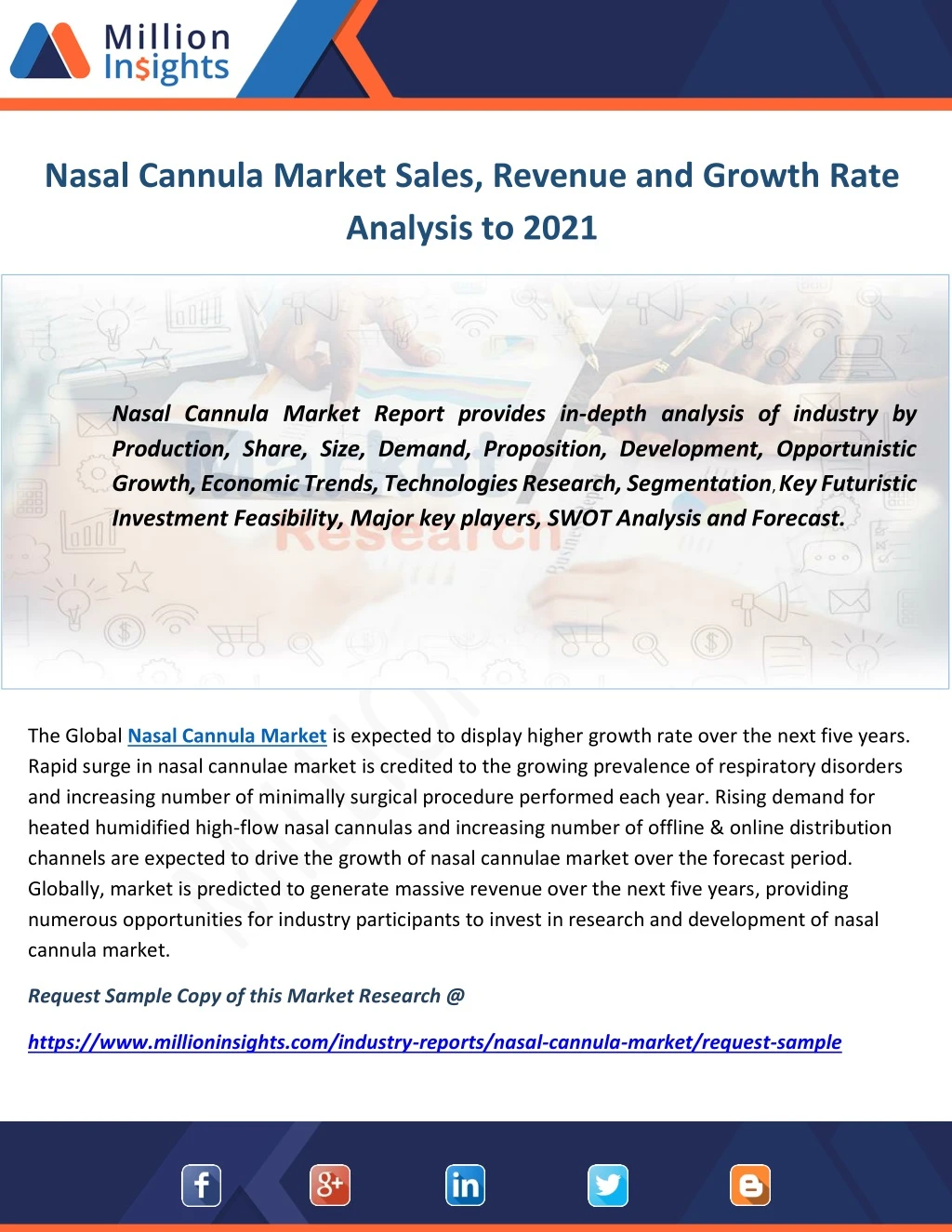 nasal cannula market sales revenue and growth