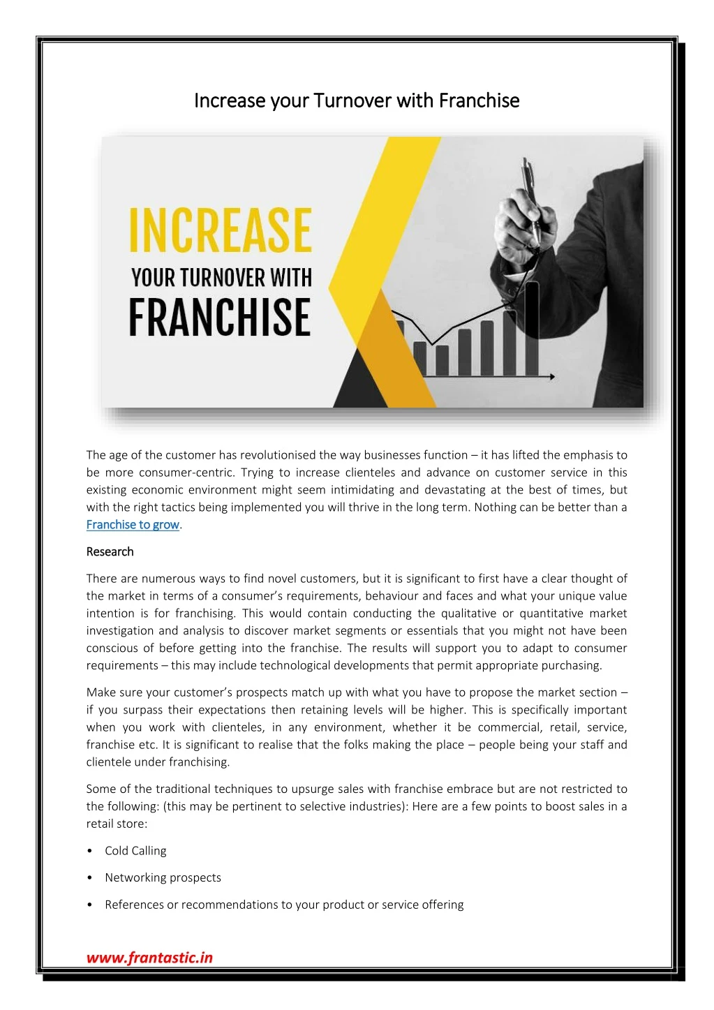 increase your turnover with franchise increase