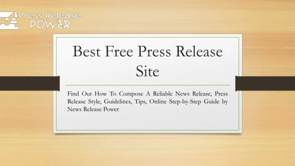 Best Free Press Release Services