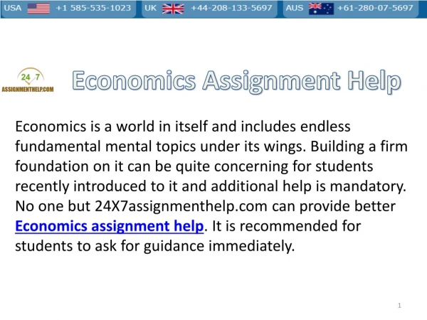 Economic assignment help