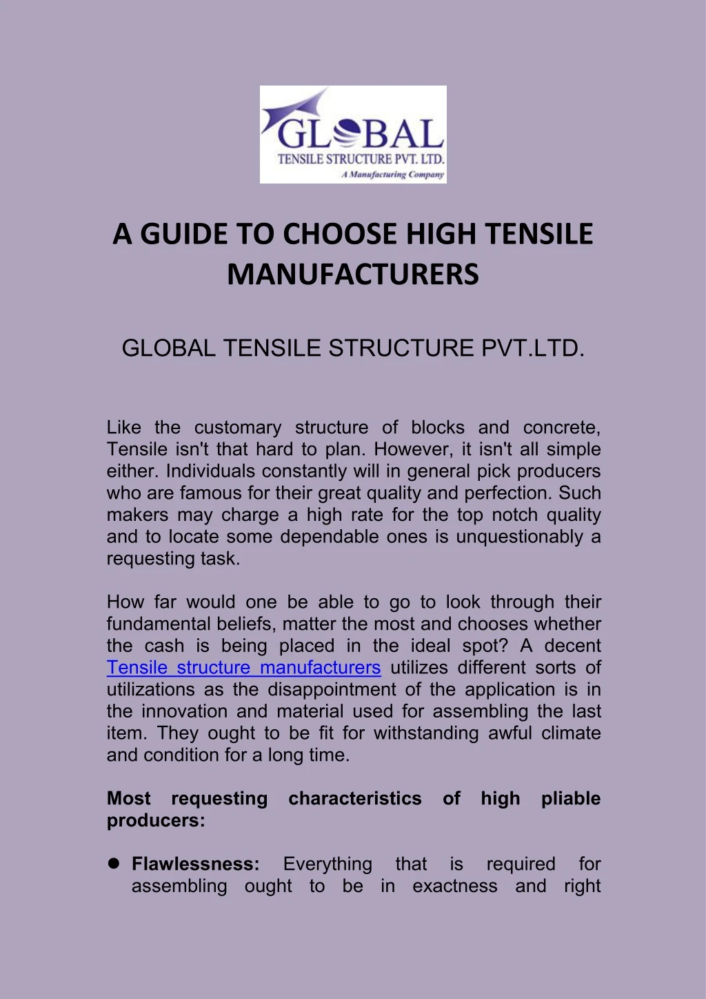 a guide to choose high tensile manufacturers