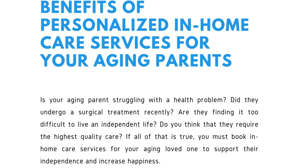 benefits of personalized in home care services