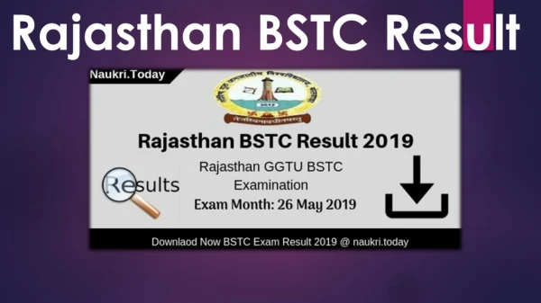 Rajasthan BSTC Result 2019 | Get BSTC Exam Result Releasing Soon