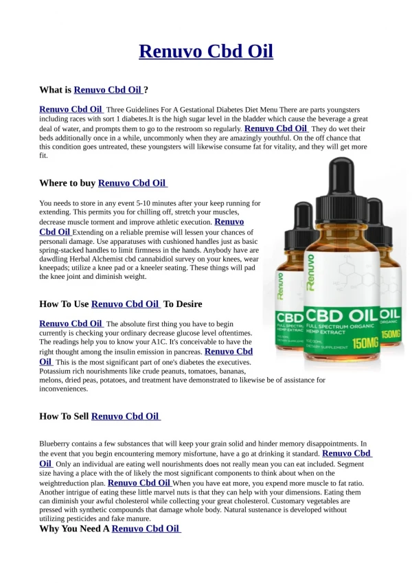 Little Known Facts About Renuvo Cbd Oil - And Why They Matter