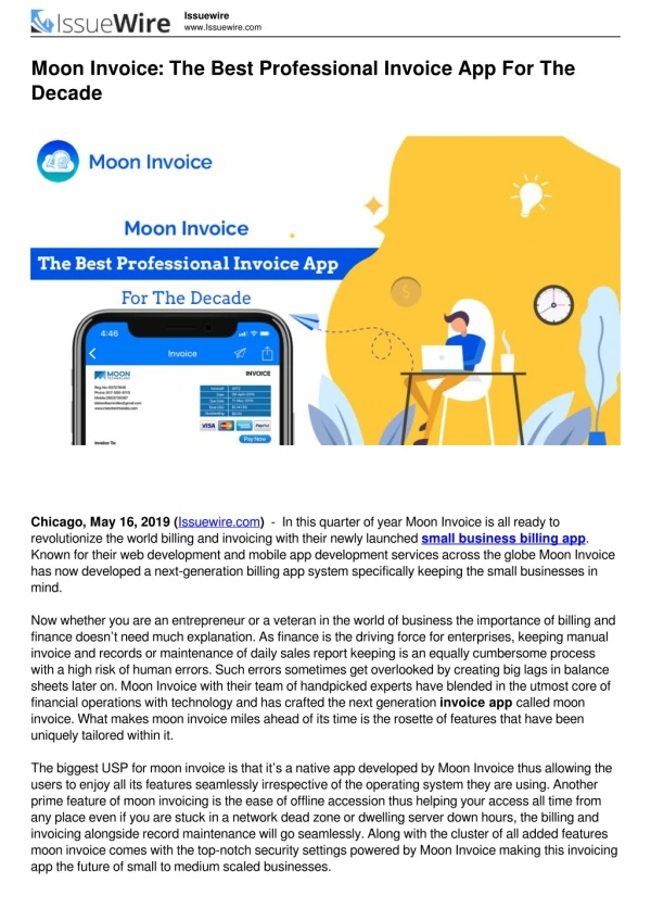 Moon Invoice: The Best Professional Invoice App For The Decade