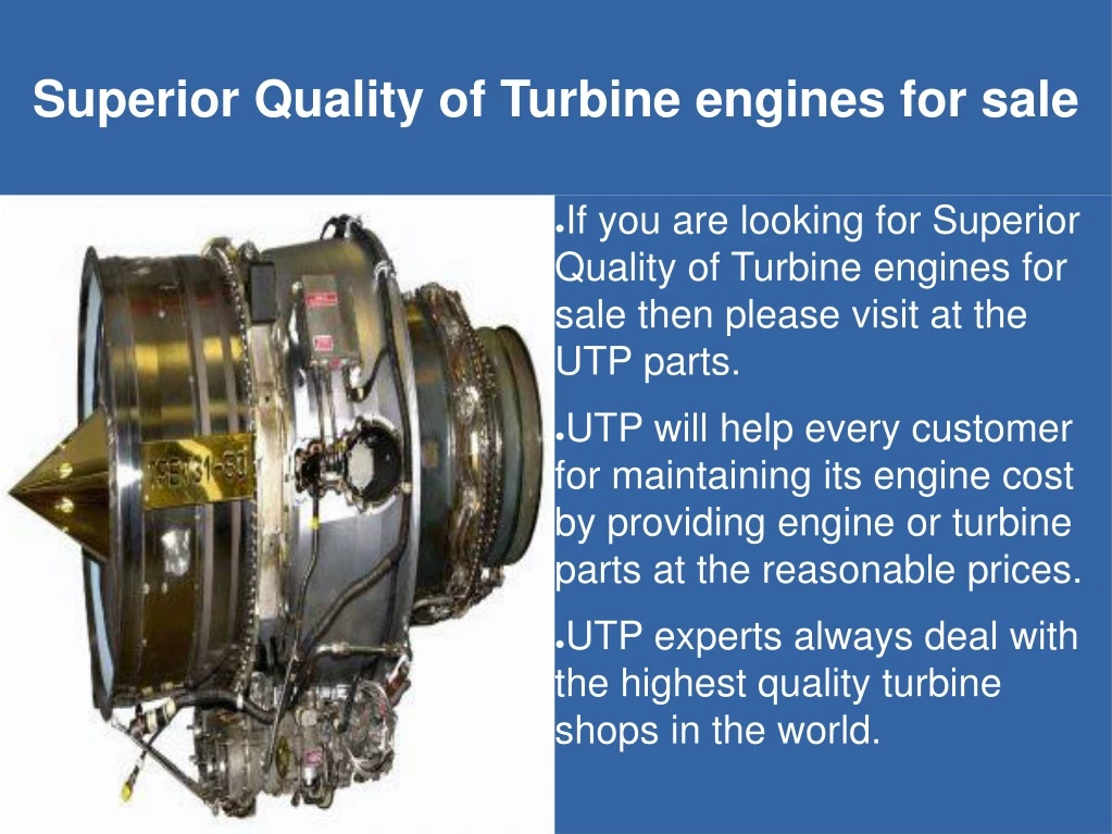 superior quality of turbine engines for sale