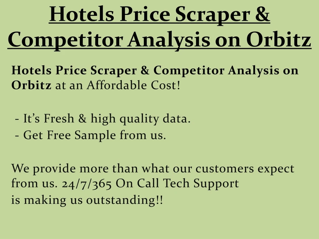 hotels price scraper competitor analysis on orbitz