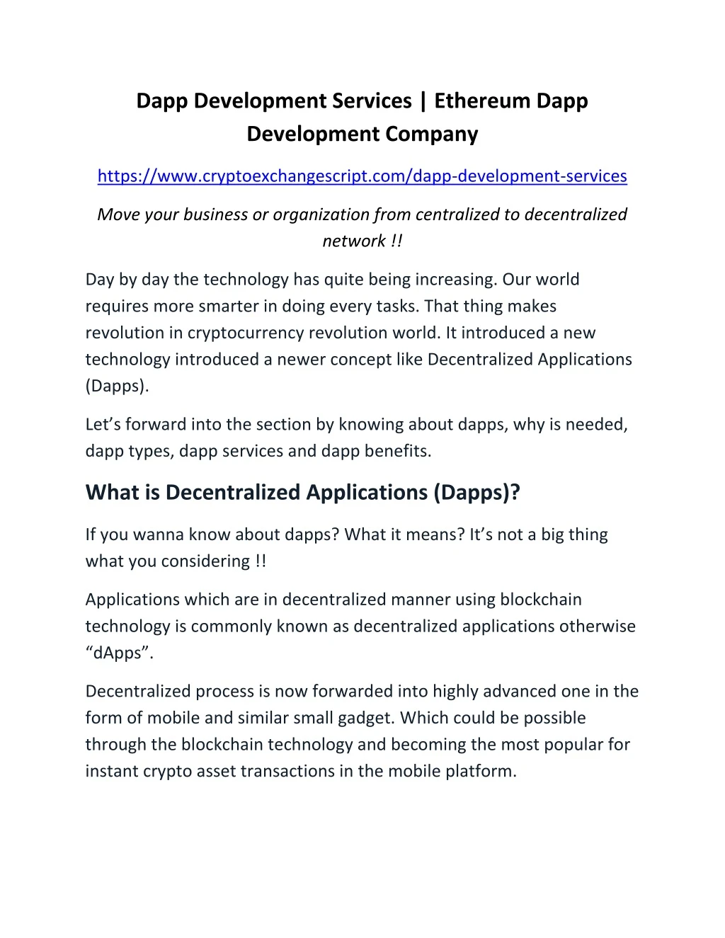 dapp development services ethereum dapp