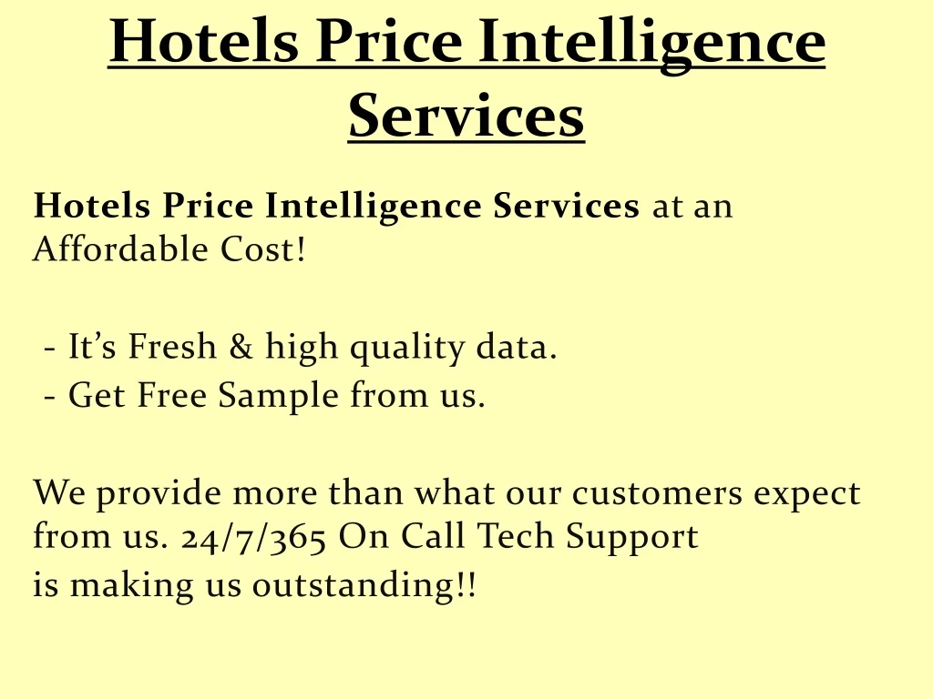 hotels price intelligence services