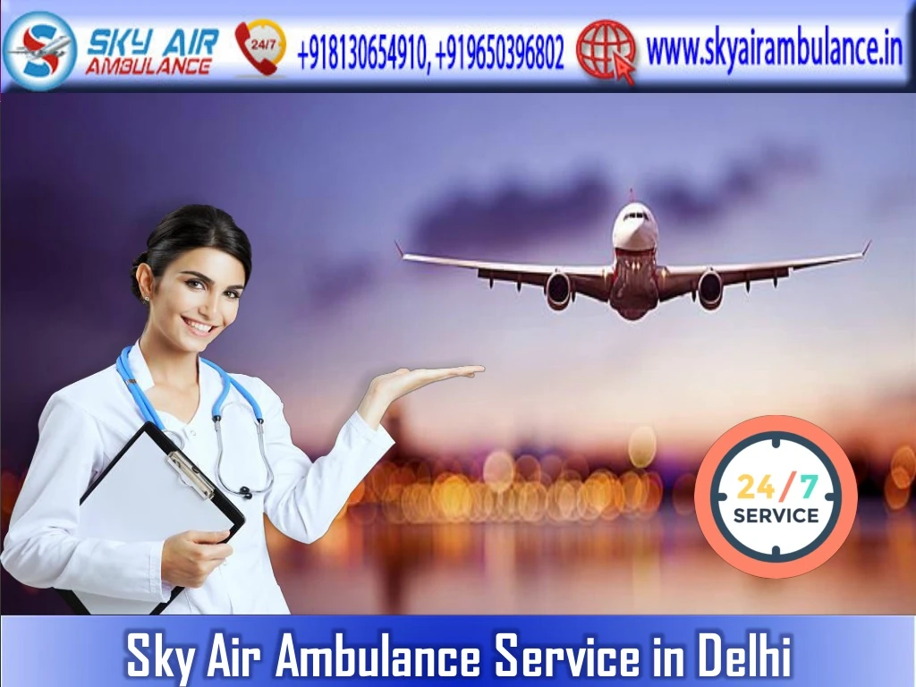 sky air ambulance service in delhi