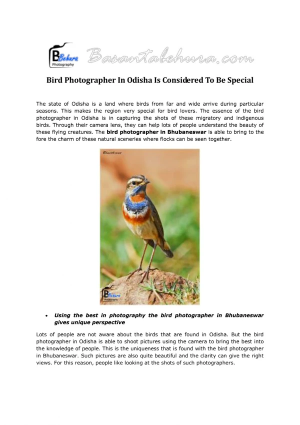 Bird Photographer in Bhubaneswar